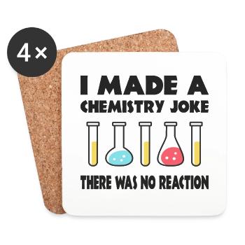 Blague de chimie, il n’y a pas eu de réaction - Dessous de verre (lot de 4) - blanc - Devant