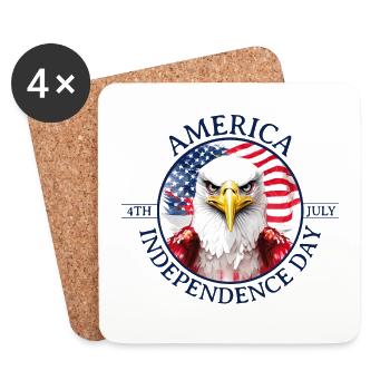 A eagle - Americans Independence Day - Coasters (set of 4) - white - Front
