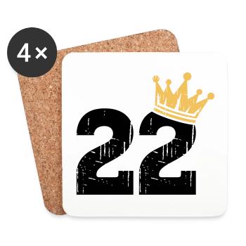 22 Crown 22nd Birthday 22 Years - Coasters (set of 4) - white - Front