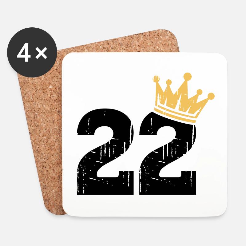 22 Krone 22. Geburtstag 22 Jahre - Untersetzer (4er-Set) - Weiß