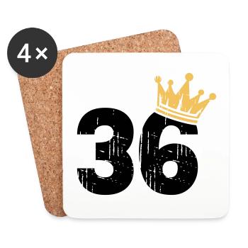 36 Crown 36th Birthday 36 Years - Coasters (set of 4) - white - Front