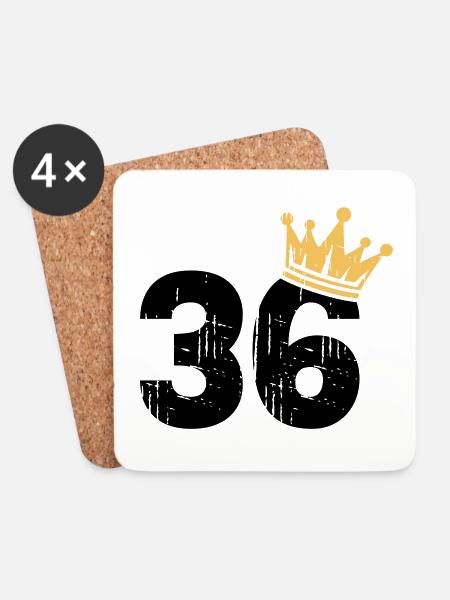 36 Crown 36th Birthday 36 Years - Coasters (set of 4) - white