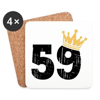 59 Crown 59th Birthday 59 Years - Coasters (set of 4) - white - Front