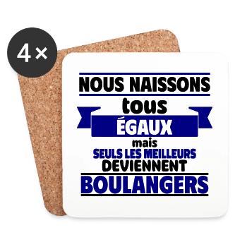 Les meilleurs boulangers - Dessous de verre (lot de 4) - blanc - Devant