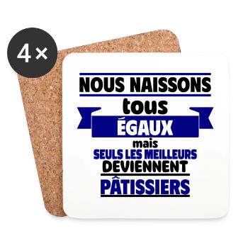 Les meilleurs pâtissiers - Dessous de verre (lot de 4) - blanc - Devant