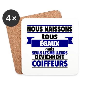 Les meilleurs coiffeurs - Dessous de verre (lot de 4) - blanc - Devant