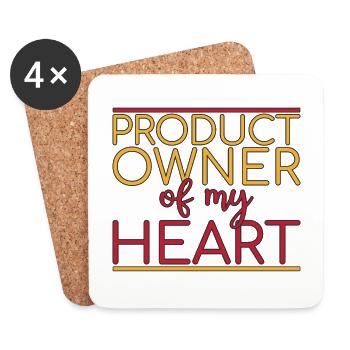 Product Owner of my Heart - Coasters (set of 4) - white - Front