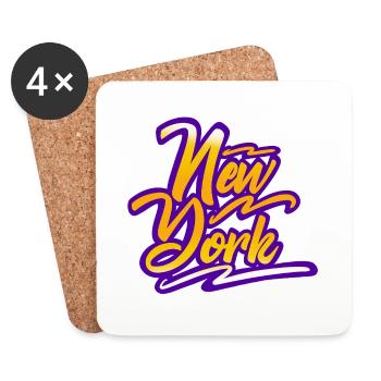 New York - Dessous de verre (lot de 4) - blanc - Devant