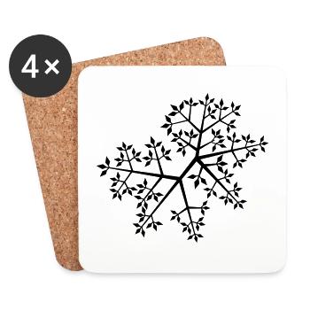 Nature branches branches leaves - Coasters (set of 4) - white - Front