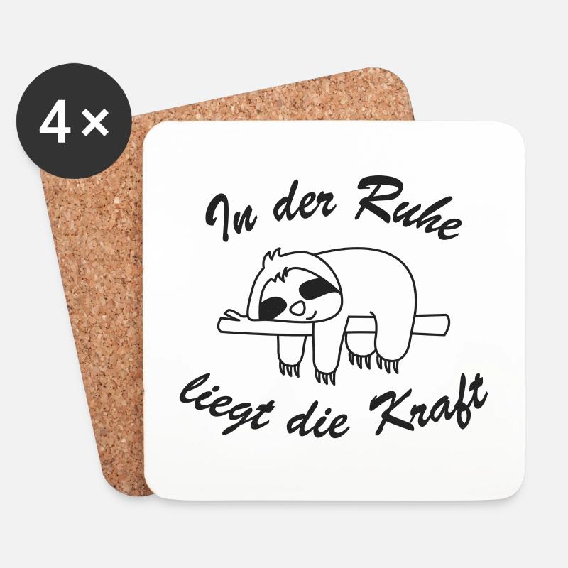 Faultier In der Ruhe liegt die Kraft - Untersetzer (4er-Set) - Weiß