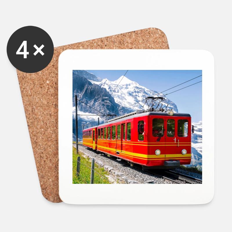 Jungfraujoch - Untersetzer (4er-Set) - Weiß
