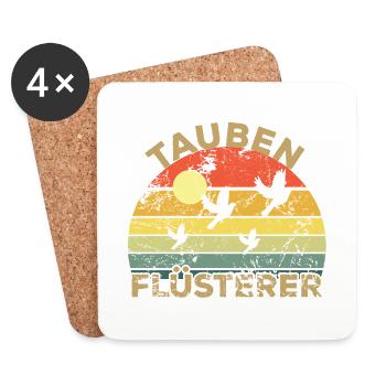 Tauben Flüsterer - Untersetzer (4er-Set) - Weiß - Vorne