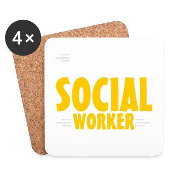 Assistante sociale Science politique - Dessous de verre (lot de 4) - blanc - Devant