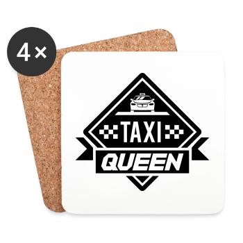 Colors can be changed | Taxi Queen - Coasters (set of 4) - white - Front