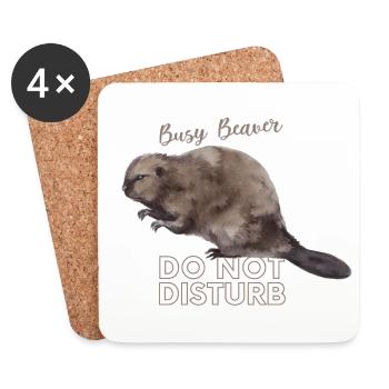 Busy Beaver - Untersetzer (4er-Set) - Weiß - Vorne