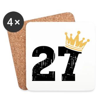 27 Crown 27th Birthday 27 Years - Coasters (set of 4) - white - Front