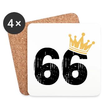66 Crown 66th Birthday 66 years - Coasters (set of 4) - white - Front