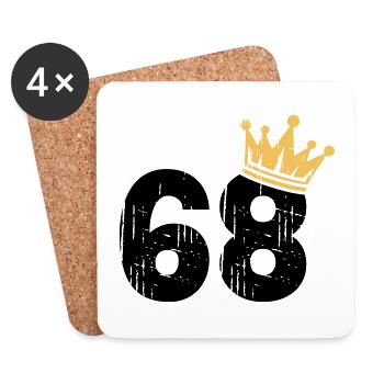 68 Crown 68th Birthday 68 Years - Coasters (set of 4) - white - Front