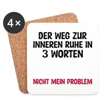 Der Weg zur inneren Ruhe in 3 Worten - Untersetzer (4er-Set) - Weiß - Vorne