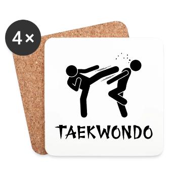 Taekwondo - Dessous de verre (lot de 4) - blanc - Devant
