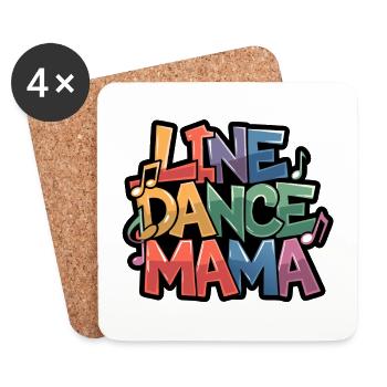 Line Dancing Mom Mama tanzt Line Dance - Untersetzer (4er-Set) - Weiß - Vorne