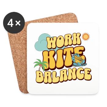 Kitesurfing Kitesurf Kiteboard - Coasters (set of 4) - white - Front