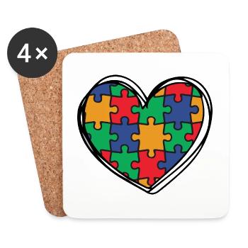 Autism Autistic - Coasters (set of 4) - white - Front