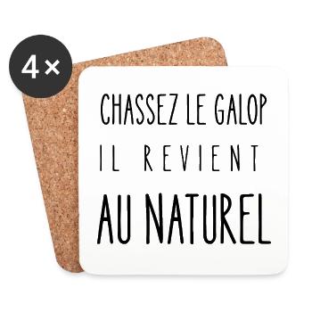 chassez le galop il revient au naturel - Dessous de verre (lot de 4) - blanc - Devant