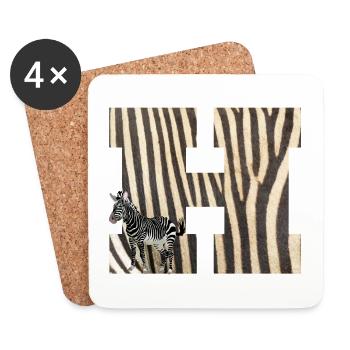 zebra h - Coasters (set of 4) - white - Front