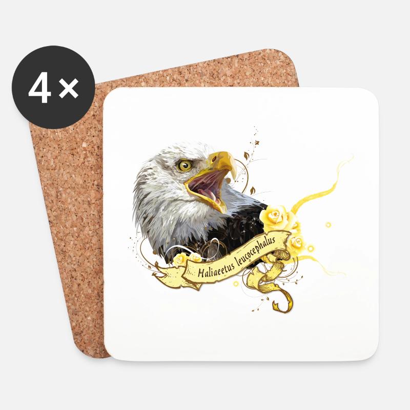 Weißkopfseeadler - Untersetzer (4er-Set) - Weiß