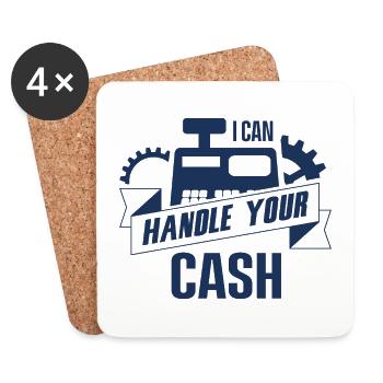 Ich kann mit deinem Cash umgehen - Kassierer Kasse - Untersetzer (4er-Set) - Weiß - Vorne