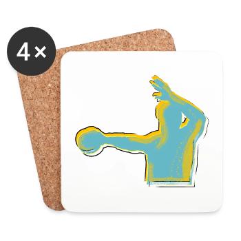 Handball Spieler Design - Untersetzer (4er-Set) - Weiß - Vorne