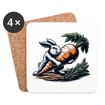 Bad Rabbit - Coasters (set of 4) - white - Front