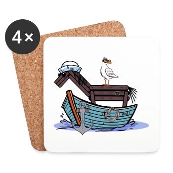 Horse Sailor Adventure Travel Boat Child Kids - Coasters (set of 4) - white - Front