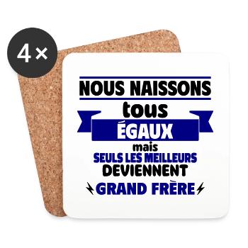 les meilleurs grand frère - Dessous de verre (lot de 4) - blanc - Devant