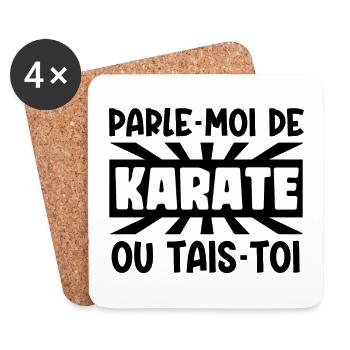 parle-moi de karaté - Dessous de verre (lot de 4) - blanc - Devant