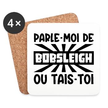 parle-moi de bobsleigh - Dessous de verre (lot de 4) - blanc - Devant