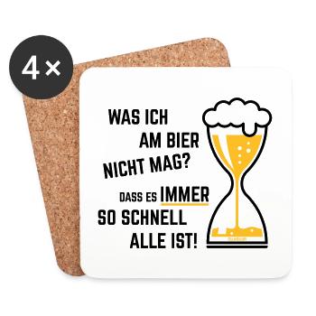 XWas Ich Am Bier Nicht Mag? (Sanduhr Bieruhr / 2C) - Untersetzer (4er-Set) - Weiß - Vorne