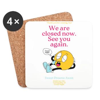 Sweet Dreams Await Explore the Magic of Good Night - Coasters (set of 4) - white - Front