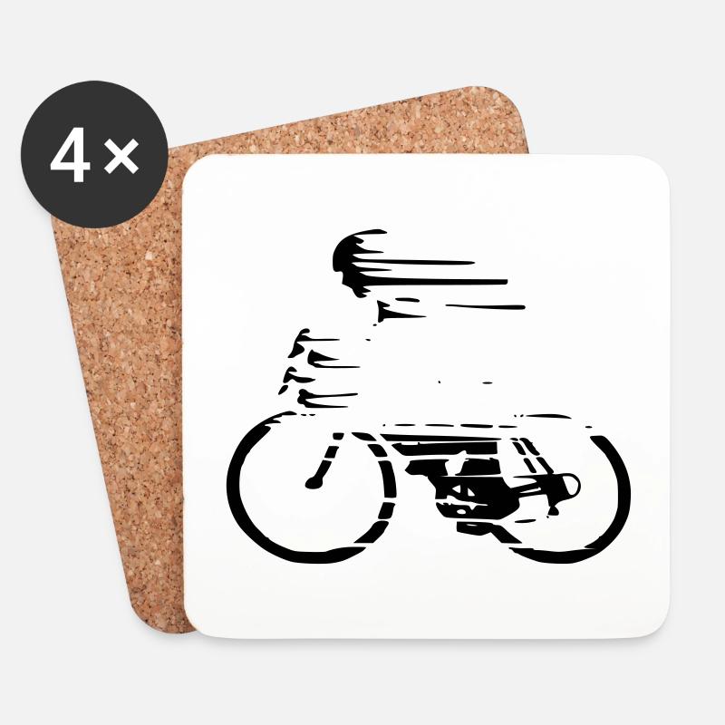 rennrad rennradfahrer - Untersetzer (4er-Set) - Weiß