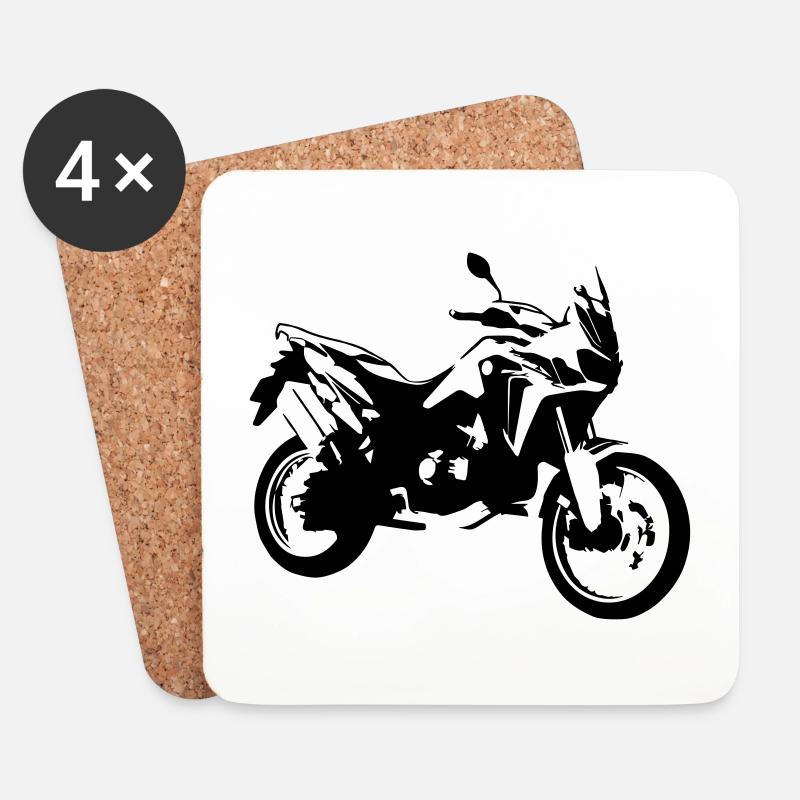 africa twin_einfarbig - Untersetzer (4er-Set) - Weiß