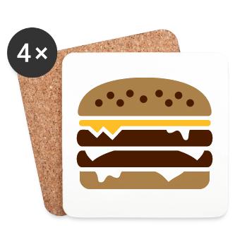Burger - Coasters (set of 4) - white - Front