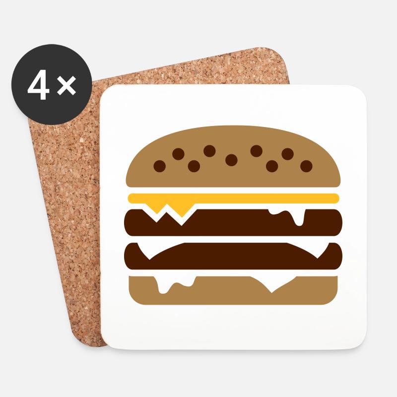 Burger - Untersetzer (4er-Set) - Weiß