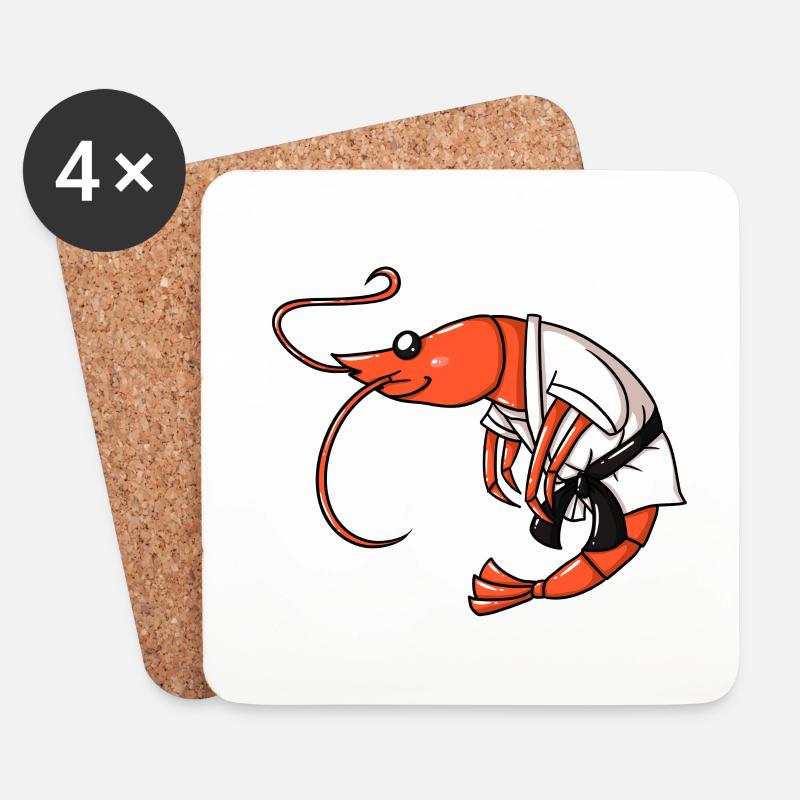 Shrimp Jitsu Mixed Martial Arts Kämpfer Kampfsport - Untersetzer (4er-Set) - Weiß