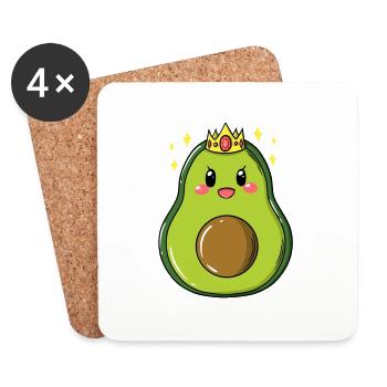 Reine d'avocat Guacamole Guac Vegan - Dessous de verre (lot de 4) - blanc - Devant