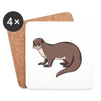Loutre Aquarius Loutre Cadeau Loutre Nain - Dessous de verre (lot de 4) - blanc - Devant