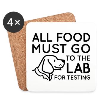 Alle Lebensmittel müssen zum Testen ins Labor gehen - Untersetzer (4er-Set) - Weiß - Vorne