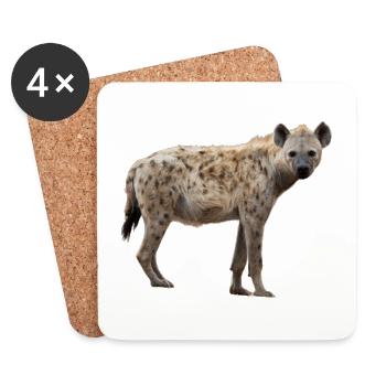 Hyène Afrique Amour des animaux Safari - Dessous de verre (lot de 4) - blanc - Devant
