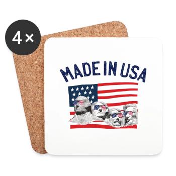 Made in USA United States US Flag - Coasters (set of 4) - white - Front
