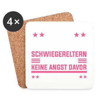 Schwiegertochter Schwiegermutter Schwiegervater - Untersetzer (4er-Set) - Weiß - Vorne